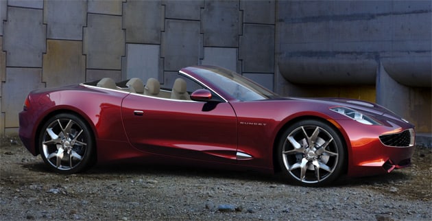 Fisker Karma S konsepti açık tavan yan görünüm