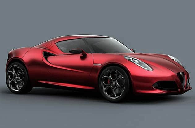 Alfa Romeo 4C Concept önden üç çeyrek stüdyo görünümü