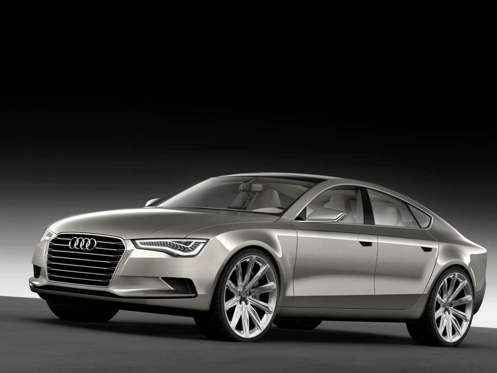 Audi A7 tasarımının öncüsü 2009 Audi Sportback Concept önden sol üç çeyrek görünüm