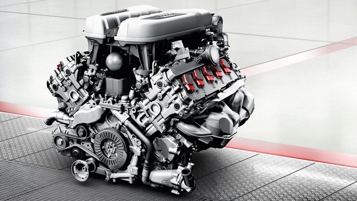 Audi R8 5.2 FSI V10 motor görseli