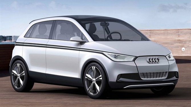 Audi A2 Concept beyaz gövde ön üç çeyrek görünümü