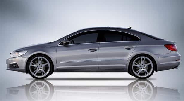 Gümüş Volkswagen Passat CC ABT yan profil ve ABT jantlar