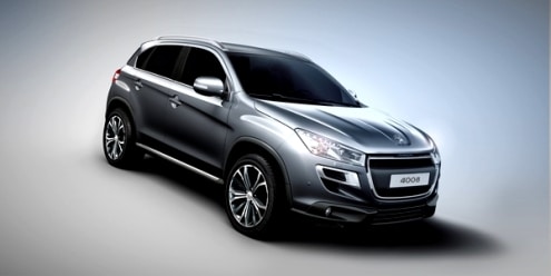 Peugeot 4008 önden üç çeyrek tasarım görünümü