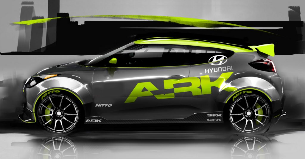 Hyundai Veloster ARK Performance geniş gövde konsept çizimi