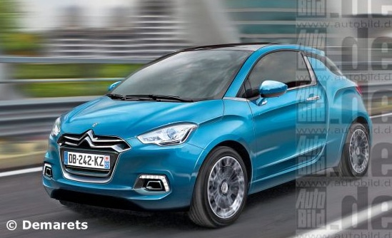 Citroen DS1 illüstrasyonunun önden görünümü