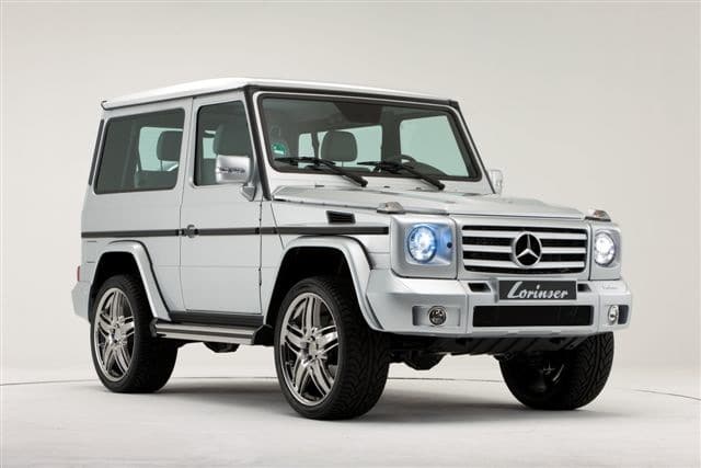 Mercedes G Klasse Lorinser ek farlı ön tampon ve RS9 jant görünümü
