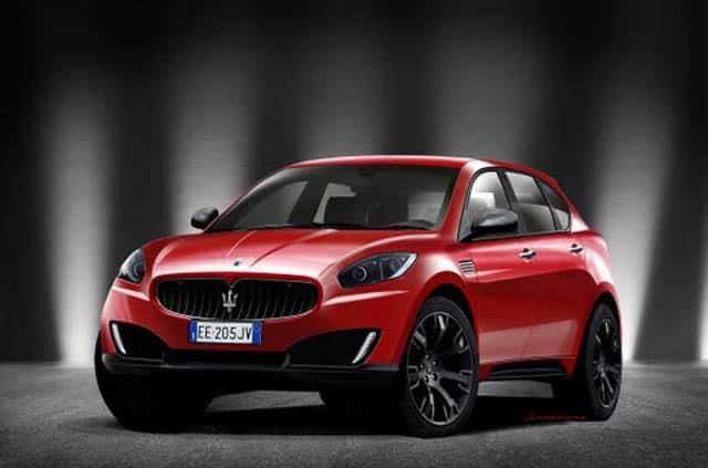 Kırmızı Maserati SUV tasarım çalışması