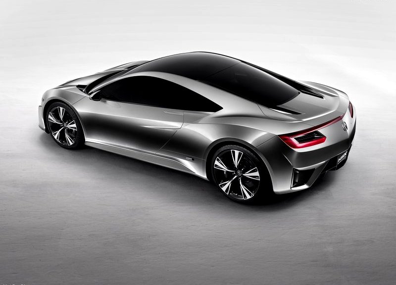 Acura NSX konsepti arkadan üç çeyrek görünüm ve yan hava girişi