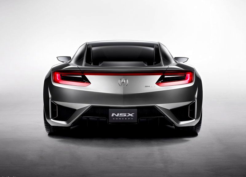 Acura NSX Concept arka görünümü ve NSX Concept plakası