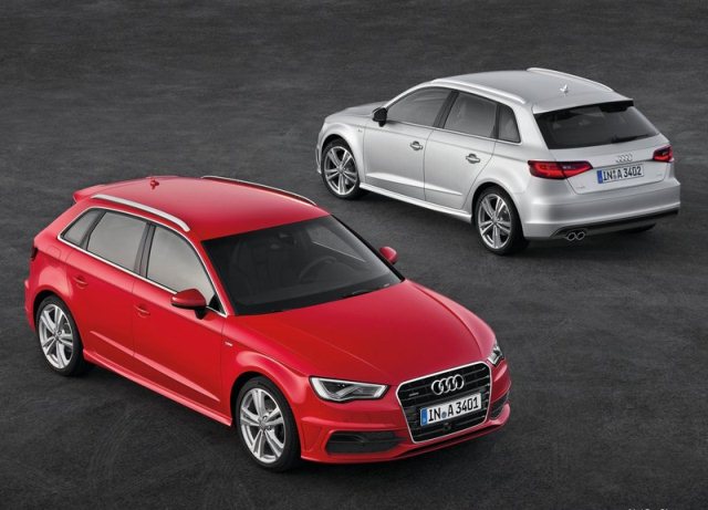 Audi A3 Sportback S line ön ve arka görünüm kolajı