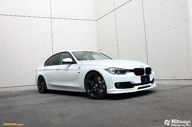BMW 3 Series 3D Design beyaz F30 sedan ve ön lip