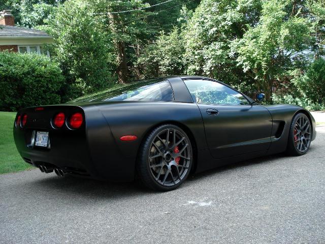 Matte Black Corvette C5 otomobil arşiv görseli