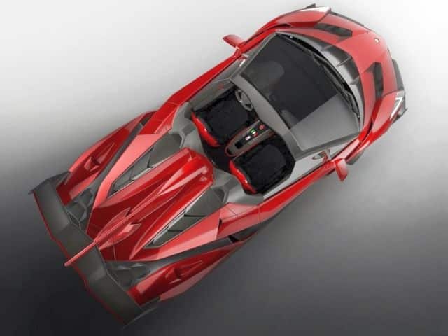 Lamborghini Veneno Roadster üstten ön görünüm