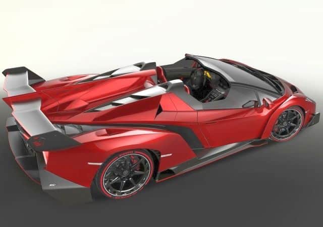 Lamborghini Veneno Roadster üstten arka görünüm