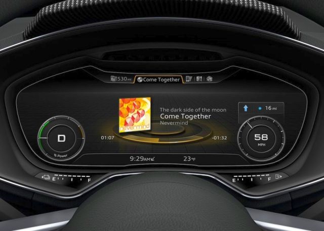 Audi dijital müzik ekranı