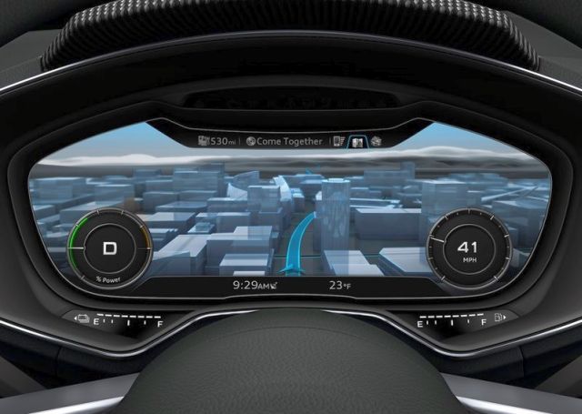 Audi dijital navigasyon ekranı