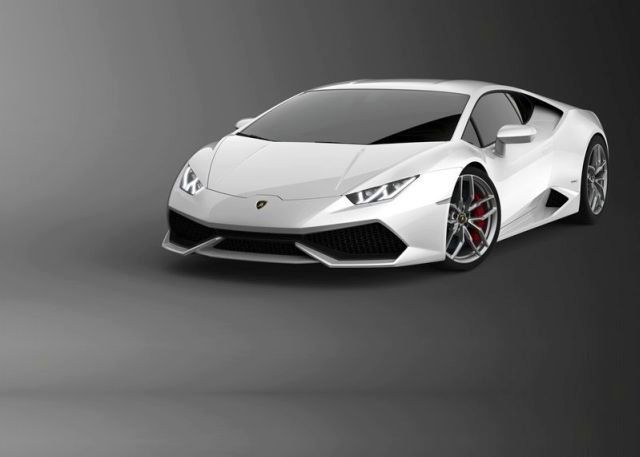 Lamborghini Huracan LP 610-4 beyaz gövde yan görünüm
