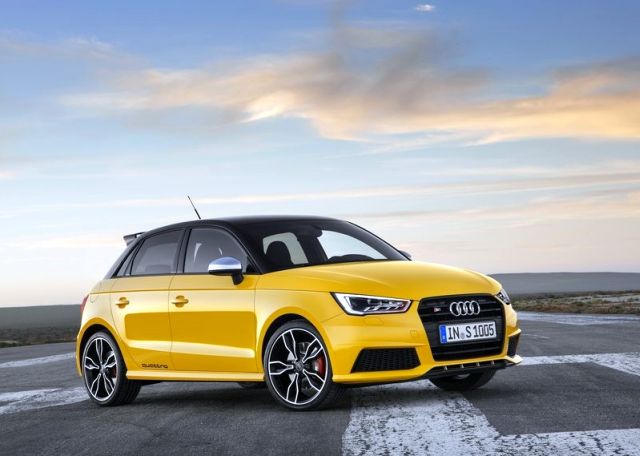 Audi S1 Sportback sarı gövde ön görünümü