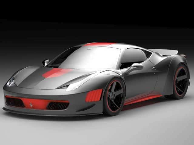 Gray Design Ferrari 458 ön üç çeyrek görünümü