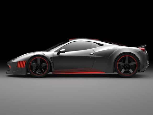 Ferrari F458 Curseive Gray Design yan profil renderı