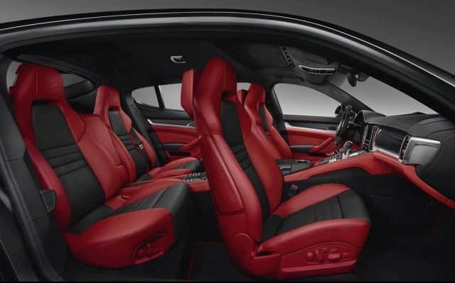 Panamera Turbo S beyaz göstergeler ve kırmızı deri ayrıntılar
