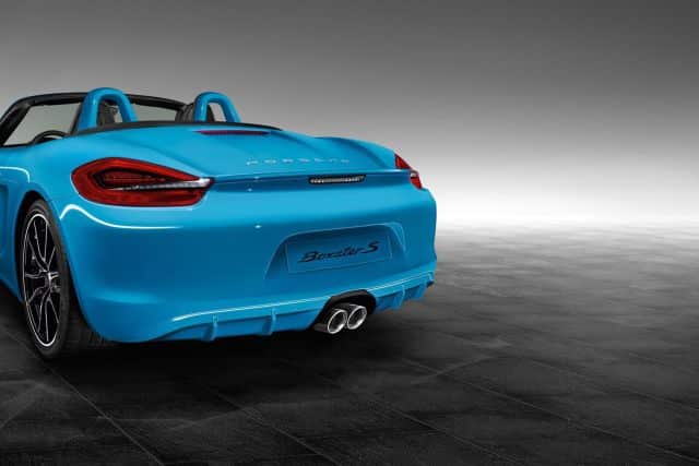 Porsche Boxster S Riviera Blue arka tampon ayrıntısı