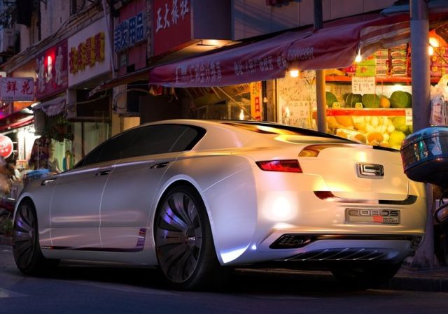 Qoros 9 Sedan Concept arka ve yan görünümü