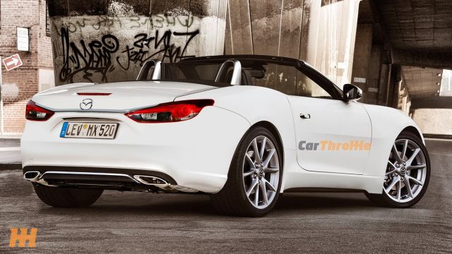 Bağımsız Mazda MX-5 tasarım tahmininin arka görünümü