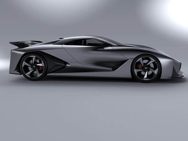 Nissan Concept 2020 Vision Gran Turismo gümüş gövde tasarımı