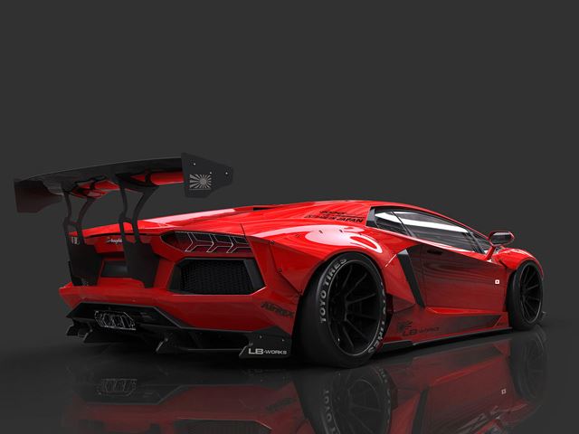 LB-WORKS Lamborghini Aventador geniş çamurluk ve jant görünümü