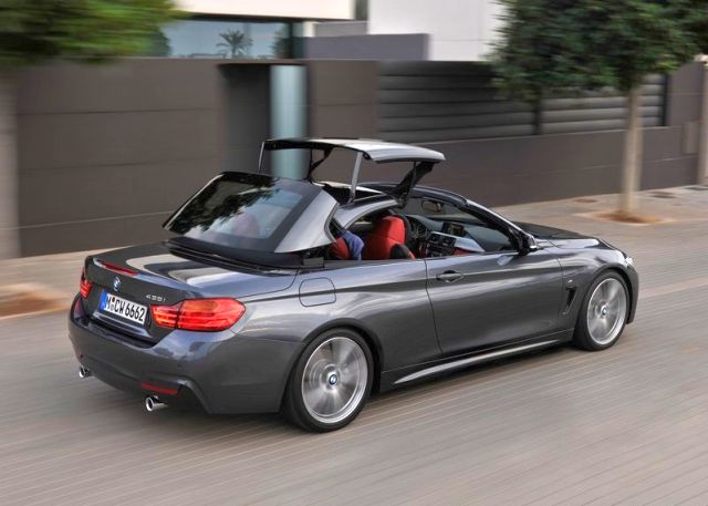 4 Serisi Cabrio arkadan görünüm ve geniş çamurluklar