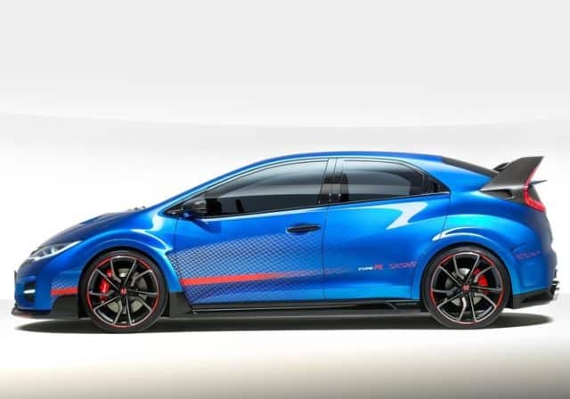 Mavi Civic Type R konseptinin yan profili