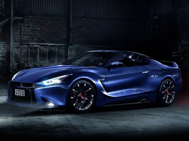 Nissan GT-R R36 tasarım tahmini önden üç çeyrek görünüm