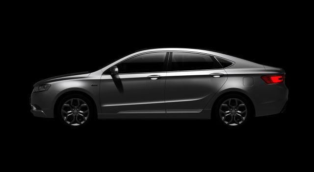 Geely GC9 resmî tanıtım görselinde ön bölüm ve far çizgisi