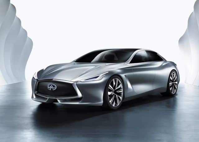 Infiniti Q80 konseptinin arka üç çeyrek görünümü