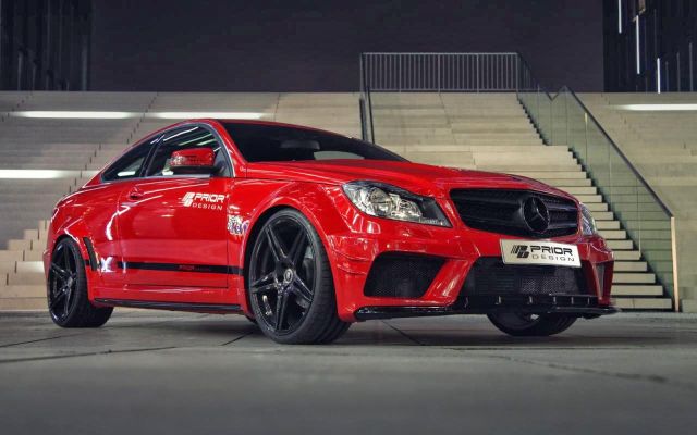 Mercedes-Benz C-Class Coupe Prior Design geniş gövde kitinin önden görünümü