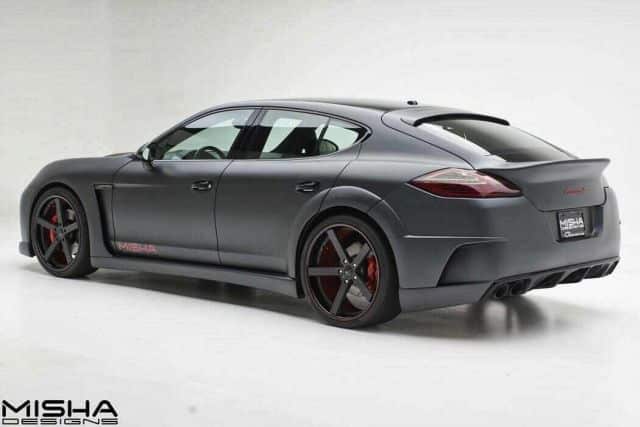 Porsche Panamera Misha Designs GTM arka üç çeyrek görünümü