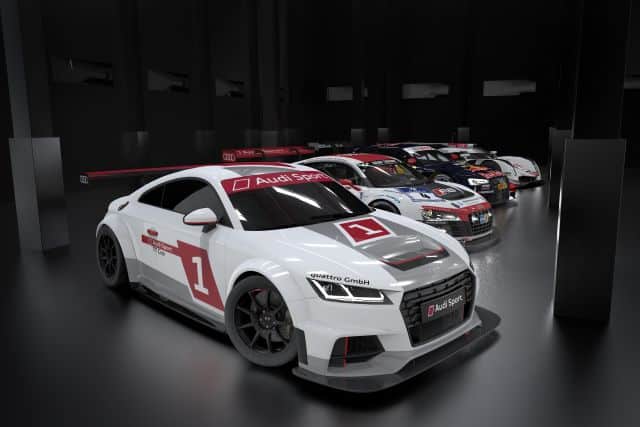 Audi TT cup ve Audi yarış otomobilleri sergi görünümü