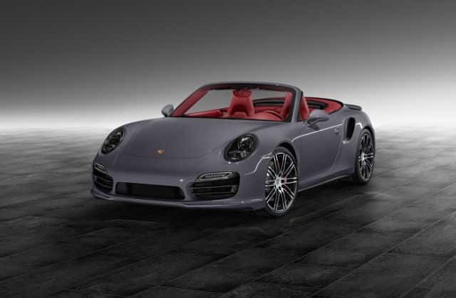 Slate Grey Porsche 911 Turbo Cabriolet ön bölüm ayrıntıları