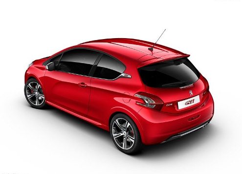 Kırmızı 208 GTi yüksek arka görünüm