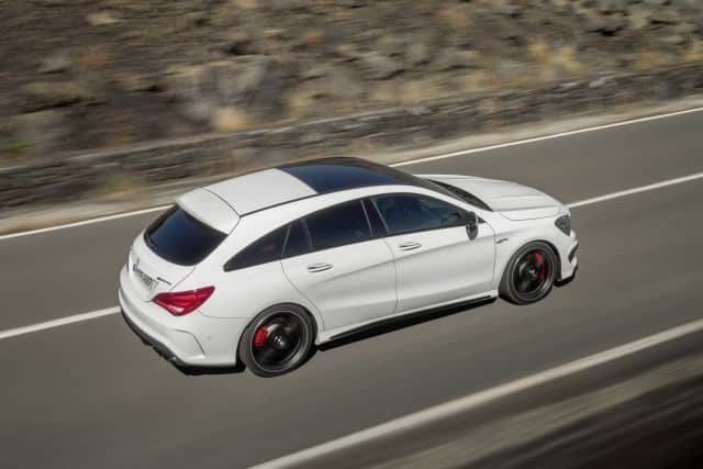 CLA 45 AMG Shooting Brake ön cephe ve yan profil