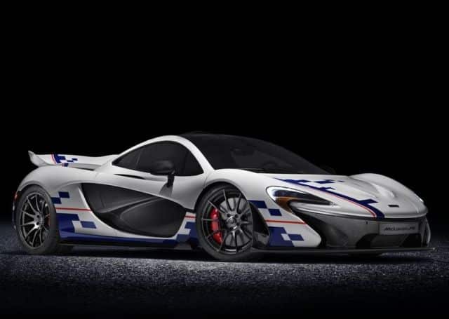 McLaren P1 Prost beyaz mavi ve kırmızı gövde grafikleri