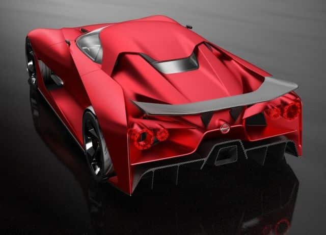 Nissan Concept 2020 Vision Gran Turismo arka difüzör ve geniş iz görünümü
