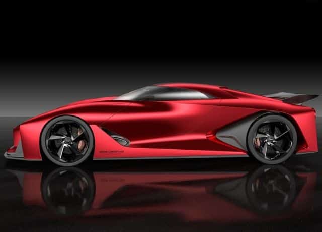 Nissan Concept 2020 Vision Gran Turismo yan profil ve geniş çamurluklar