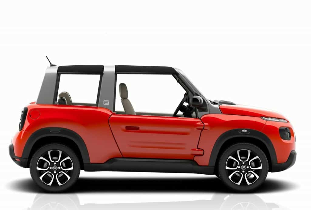 Citroen E-MEHARI ön üç çeyrek görünüm