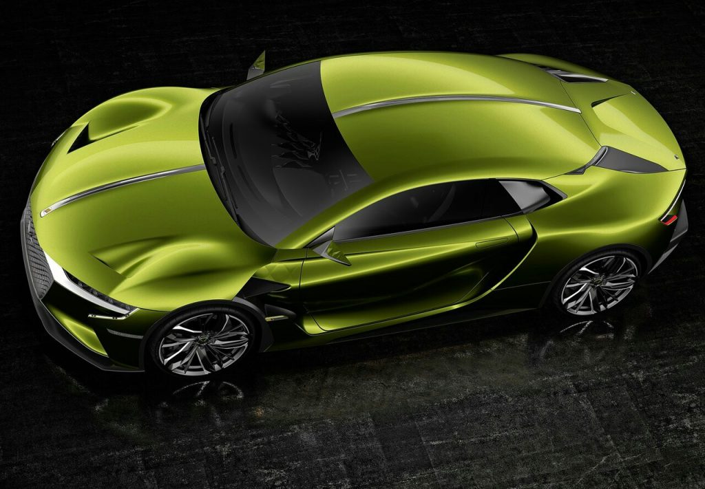 DS E-Tense Concept üstten üç çeyrek görünüm