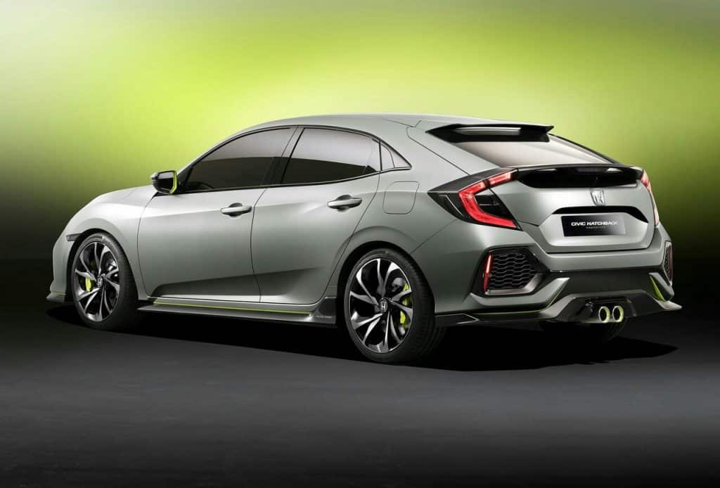 Honda Civic hatchback prototipi arka üç çeyrek görünüm