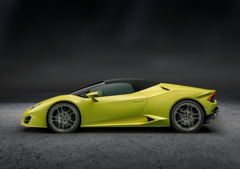 Lamborghini Huracan RWD Spyder kapalı tavan yan profil