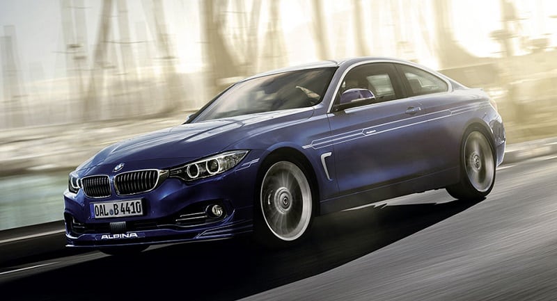 BMW ALPINA B4 Bi-Turbo Coupé ön üç çeyrek sürüş görünümü