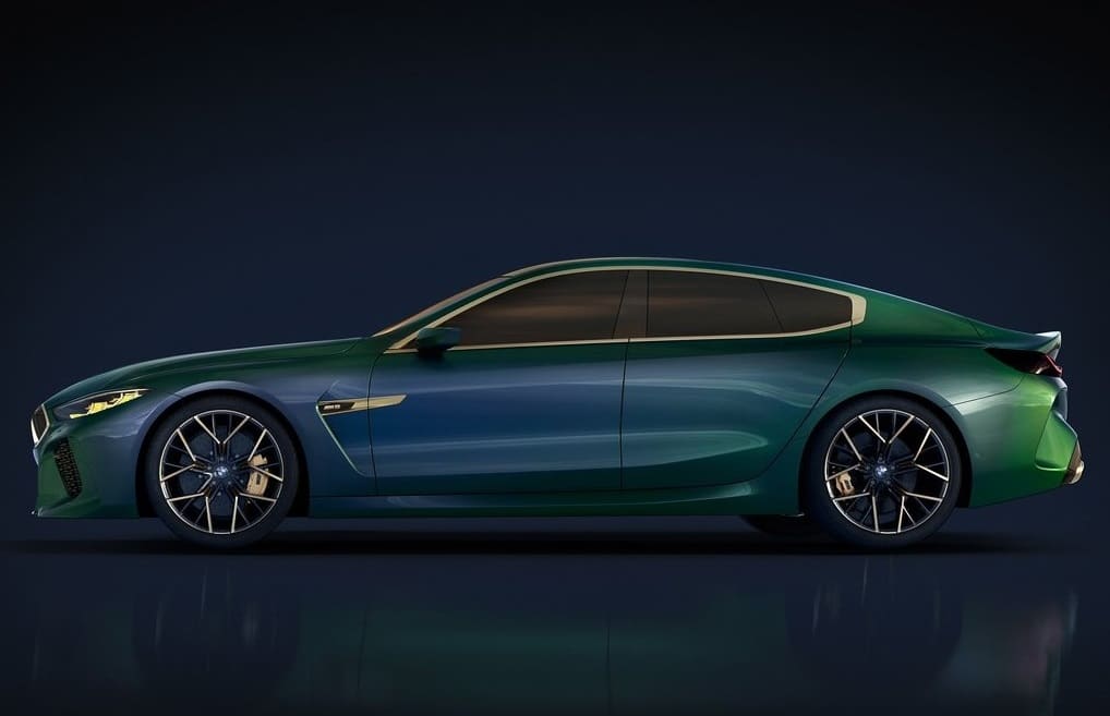 BMW M8 Gran Coupe konsepti Salève Vert gövde rengi